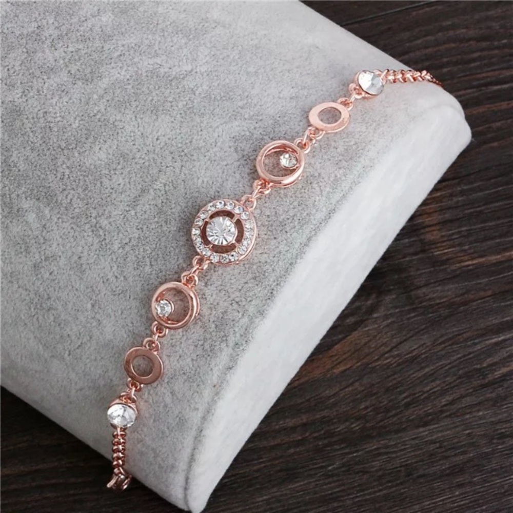 ❤️gorgeous cubic zirconia rose gold adjustable
